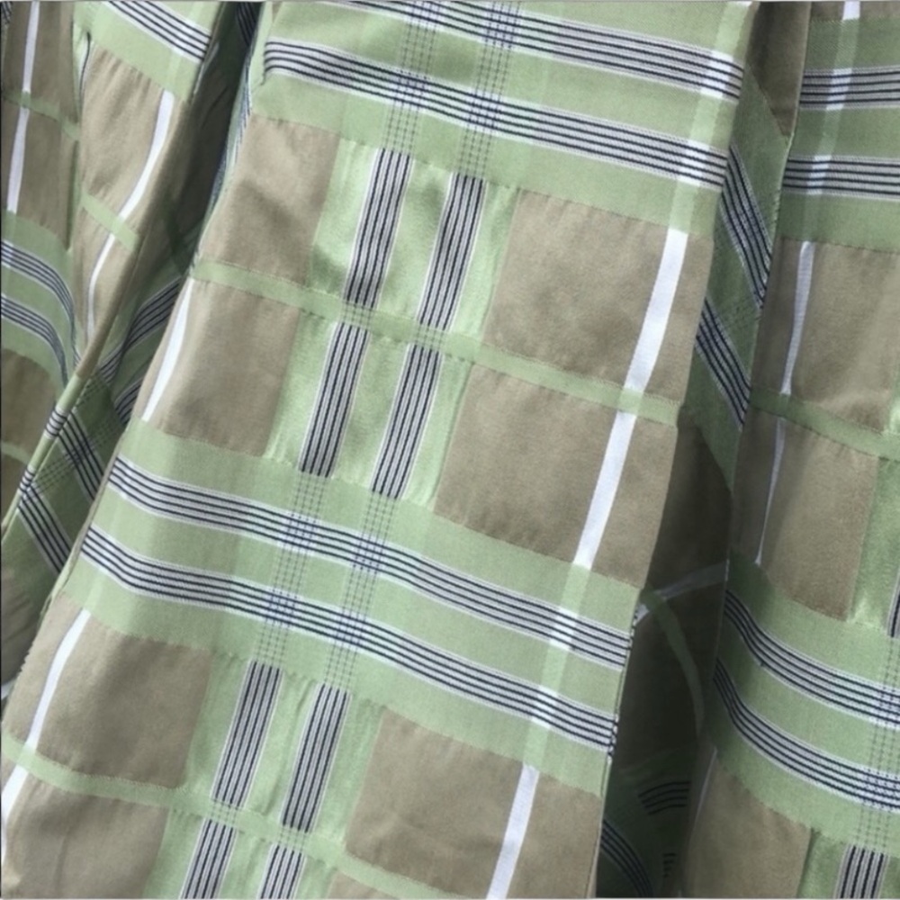 Burberry Green & Beige Check Pleated Skirt - Picture 5 of 8
